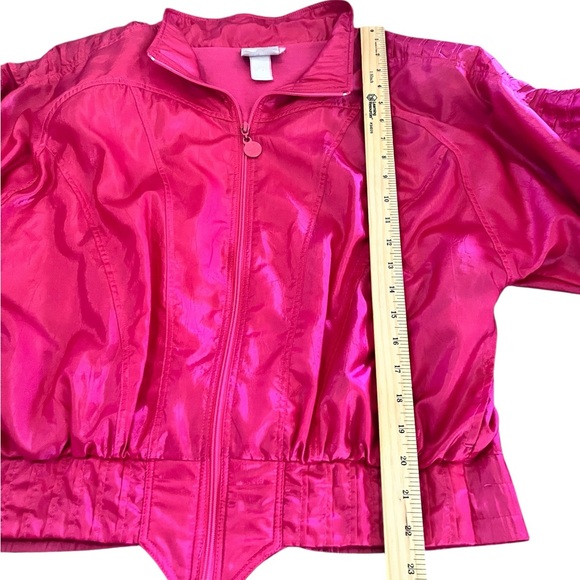 Vintage 90s Adidas Hot Pink Metallic Tracksuit Set Windbreaker Size Large - Picture 9 of 15